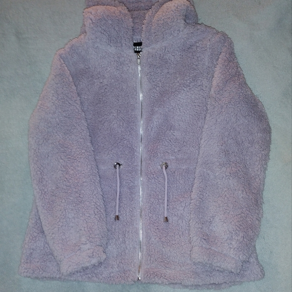 Sherpa Hooded Jacket in Lavender - Picture 6 of 10